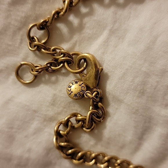 J Crew Pear or Tearshaped Blue Faux Gemstone Gold Tone Necklace Excellent Condit - Picture 9 of 16